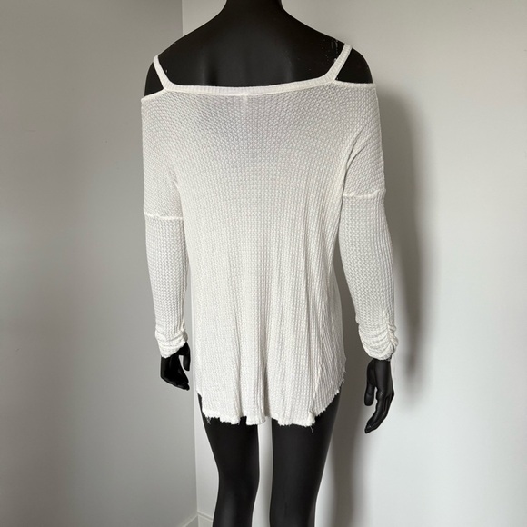 Free People Cold Shoulder Thermal Top - Ivory - Size S - Picture 7 of 8